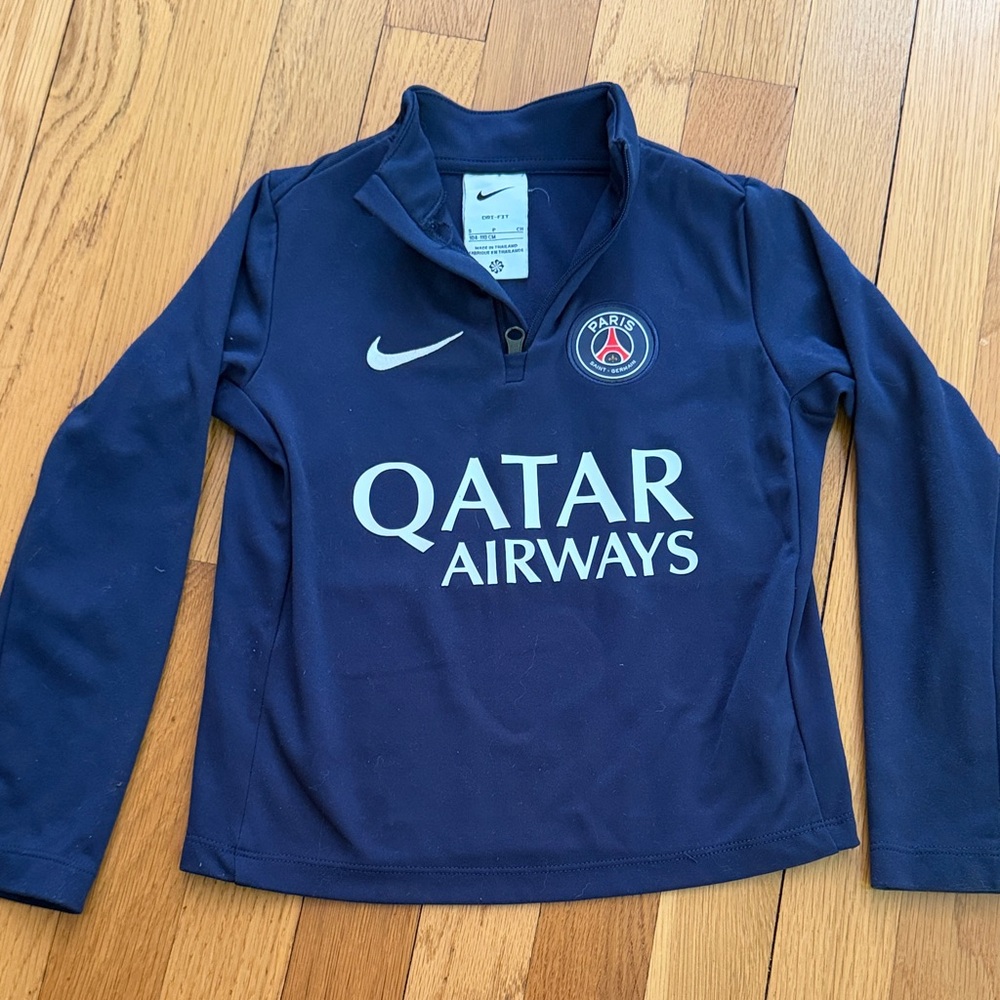 Nike PSG Navy Long-Sleeve Top with Qatar Airways Logo